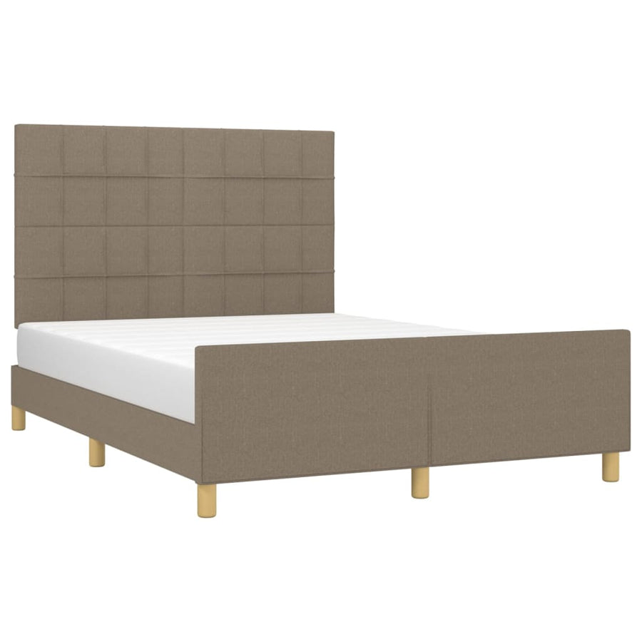 Bedframe met hoofdeinde stof taupe 140x200 cm 140 x 200 cm Taupe