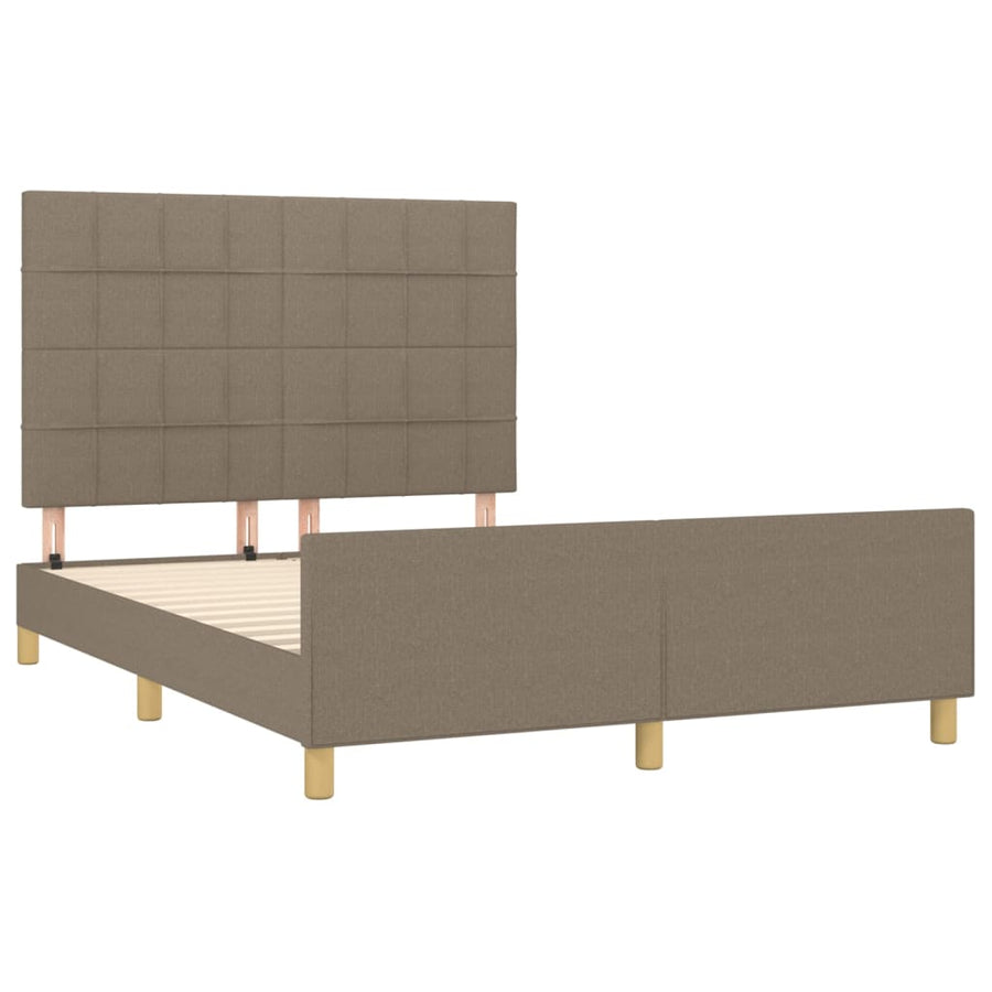 Bedframe met hoofdeinde stof taupe 140x200 cm 140 x 200 cm Taupe