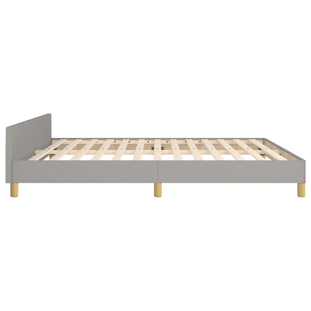 Bedframe met hoofdeinde stof lichtgrijs 160x200 cm 160 x 200 cm Blok met vierkanten