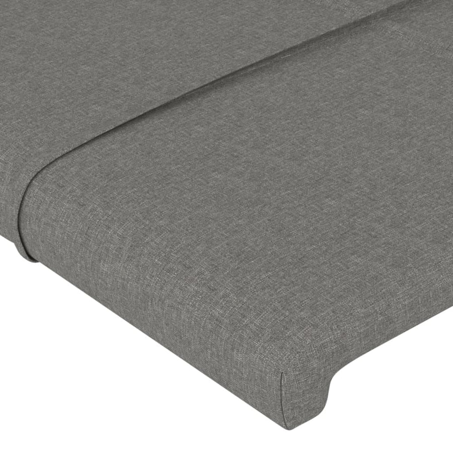 Bedframe Met Hoofdeinde Stof Donkergrijs 160 x 200 cm Blok met vierkanten
