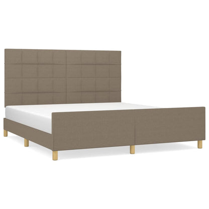 Bedframe met hoofdeinde stof taupe 160x200 cm 160 x 200 cm Taupe