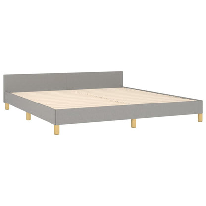 Bedframe met hoofdeinde stof lichtgrijs 180x200 cm 180 x 200 cm Blok met vierkanten