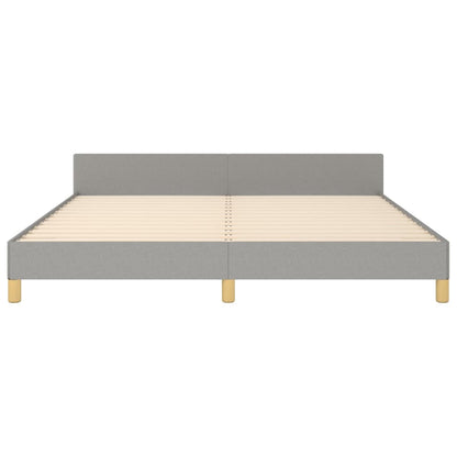 Bedframe met hoofdeinde stof lichtgrijs 180x200 cm 180 x 200 cm Blok met vierkanten