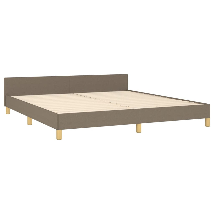 Bedframe Met Hoofdeinde Stof Taupe 180 x 200 cm Blok met vierkanten