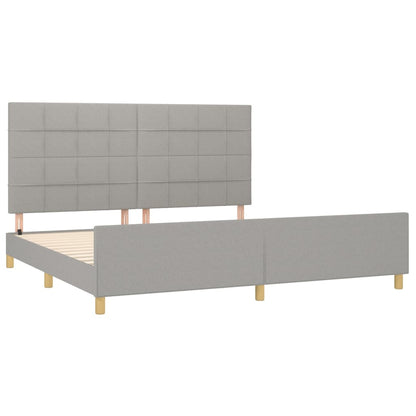Bedframe met hoofdeinde stof lichtgrijs 200x200 cm 200 x 200 cm Lichtgrijs