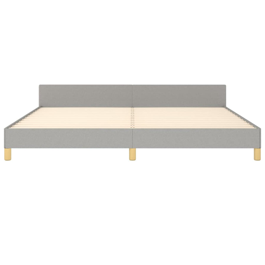 Bedframe met hoofdeinde stof lichtgrijs 200x200 cm 200 x 200 cm Lichtgrijs