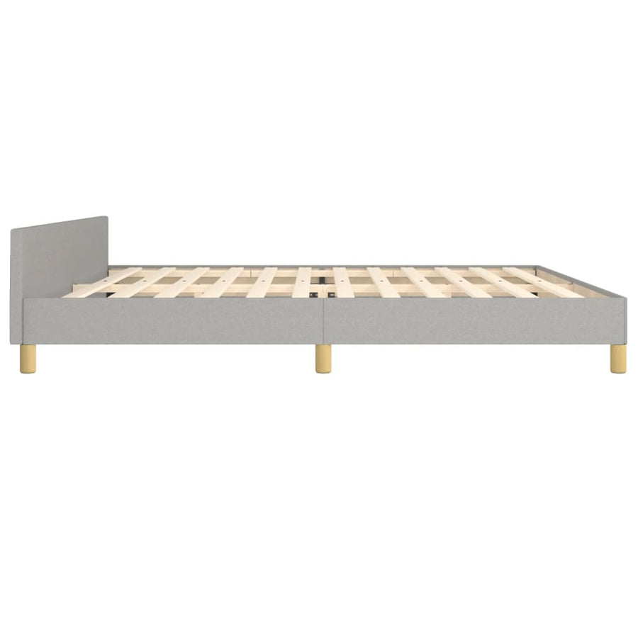 Bedframe met hoofdeinde stof lichtgrijs 200x200 cm 200 x 200 cm Lichtgrijs