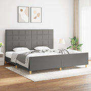 Bedframe 200x200 cm stof donkergrijs