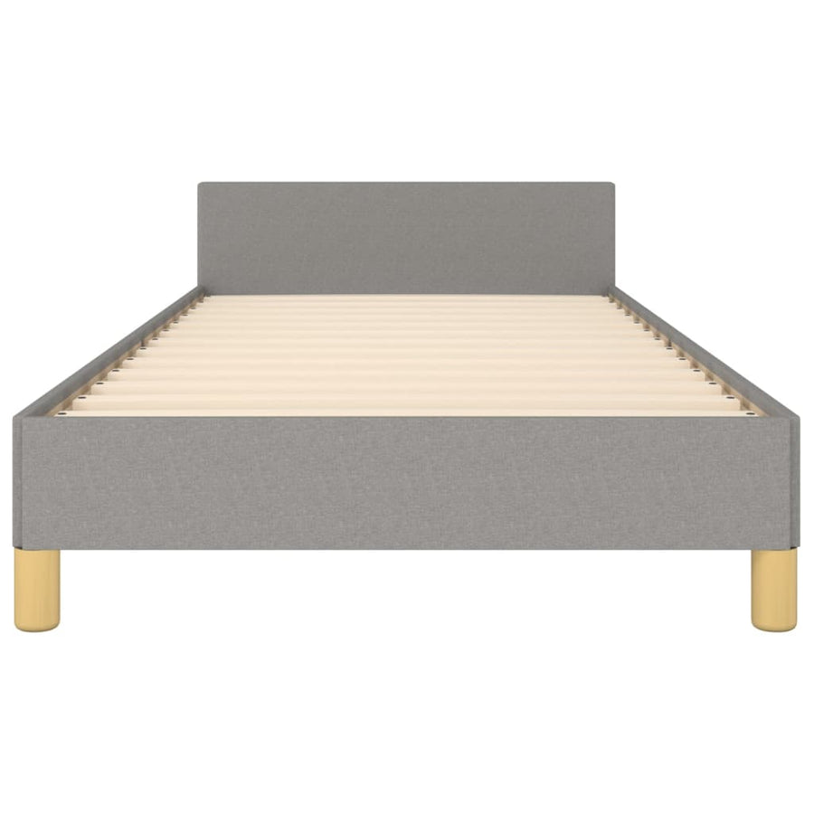 Bedframe Met Hoofdbord Stof Lichtgrijs 80 x 200 cm Horizontale strepen