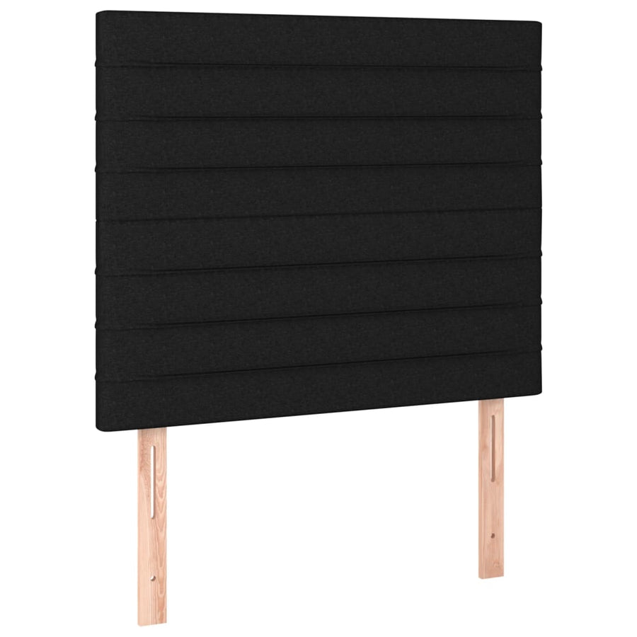 Bedframe Met Hoofdbord Stof Zwart 80 x 200 cm Horizontale strepen