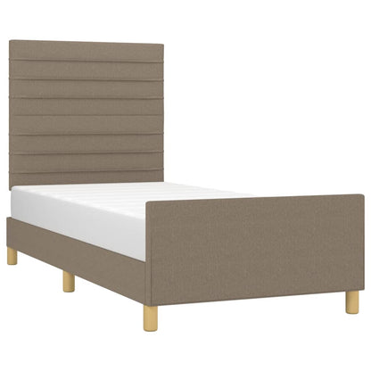 Bedframe Met Hoofdeinde Stof Taupe 80 x 200 cm Horizontale strepen