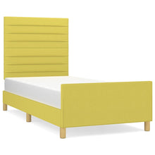 Bedframe Met Hoofdbord Stof Groen 80X200 Cm 80 x 200 cm Horizontale strepen