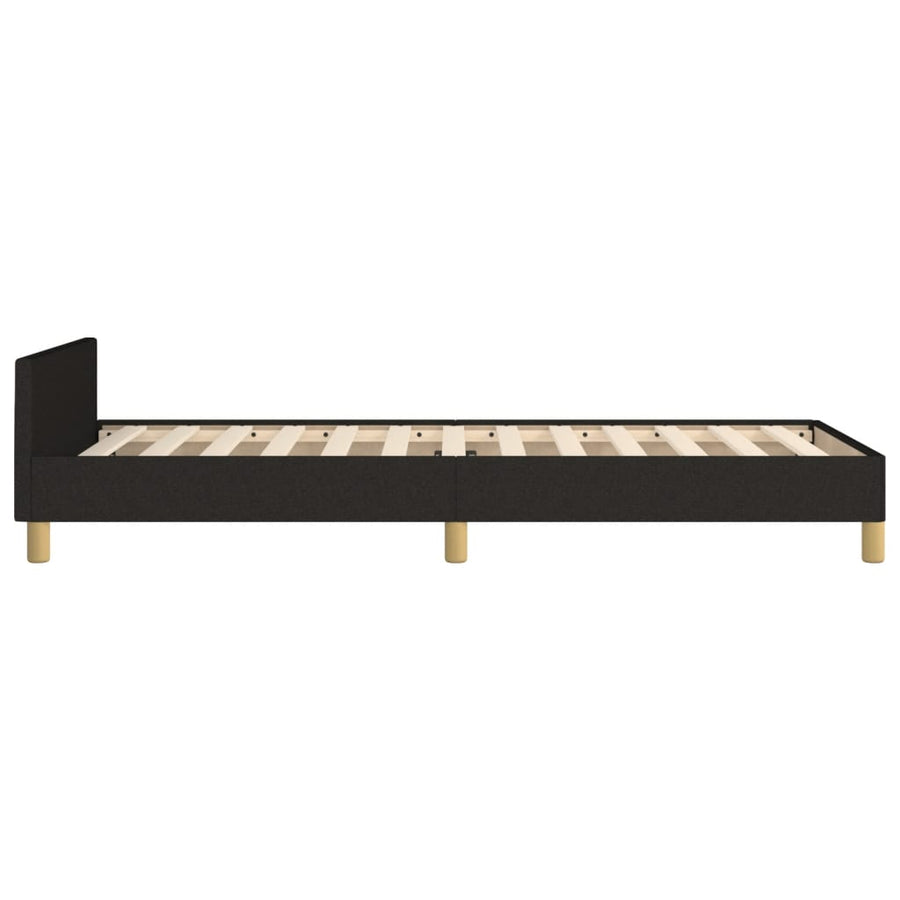 Bedframe Met Hoofdeinde Stof Zwart 90 x 190 cm Horizontale strepen