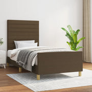 Bedframe 90x190 cm stof donkerbruin
