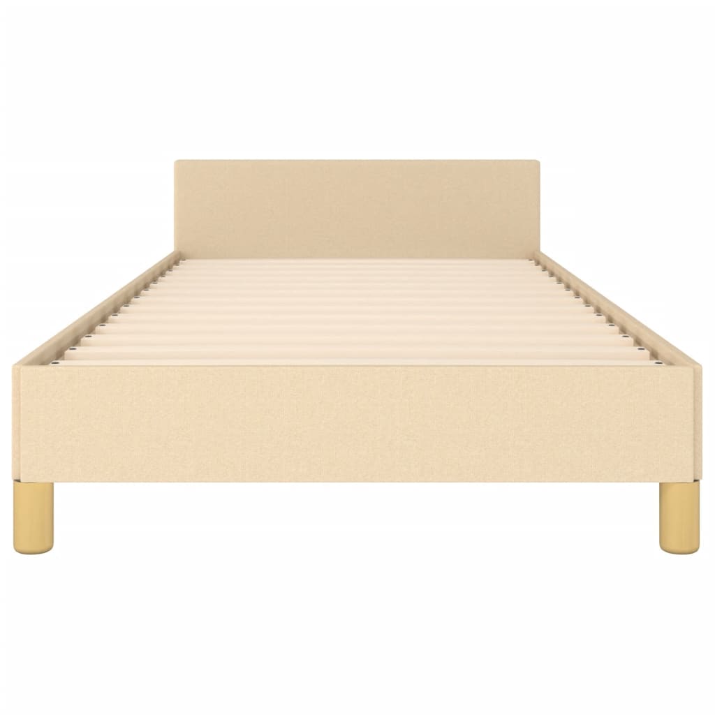 Bedframe Met Hoofdeinde Stof Kleurig Crème 90 x 190 cm Horizontale strepen