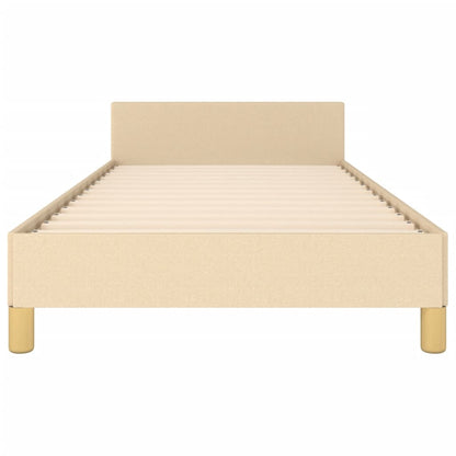 Bedframe Met Hoofdeinde Stof Kleurig Crème 90 x 190 cm Horizontale strepen