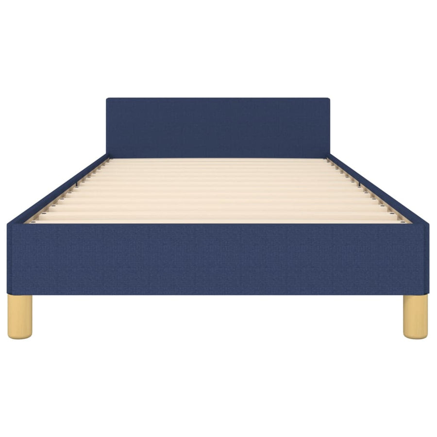 Bedframe Met Hoofdeinde Stof Blauw 90X190 Cm Blauw 90 x 190 cm Horizontale strepen
