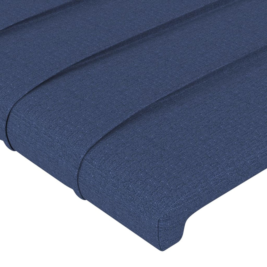 Bedframe Met Hoofdeinde Stof Blauw 90X190 Cm Blauw 90 x 190 cm Horizontale strepen
