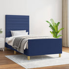 Bedframe 90x190 cm stof blauw