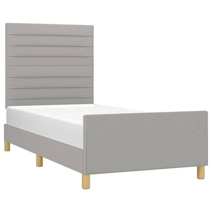 Bedframe met hoofdeinde stof lichtgrijs 90x200 cm 90 x 200 cm Lichtgrijs