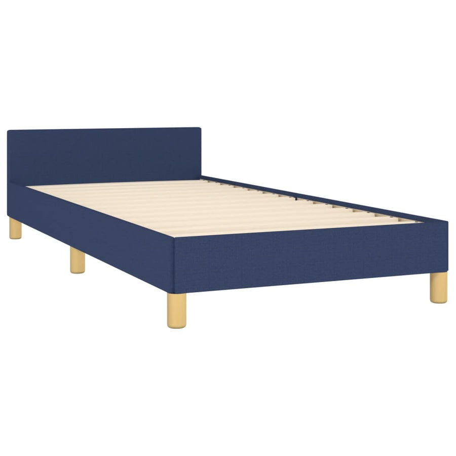 Bedframe Met Hoofdeinde Stof Blauw 90X200 Cm Blauw 90 x 200 cm Horizontale strepen
