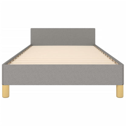 Bedframe met hoofdeinde stof lichtgrijs 100x200 cm 100 x 200 cm Horizontale strepen
