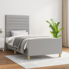 Bedframe 100x200 cm stof lichtgrijs