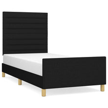 Bedframe Met Hoofdeinde Stof Zwart 100 x 200 cm Horizontale strepen