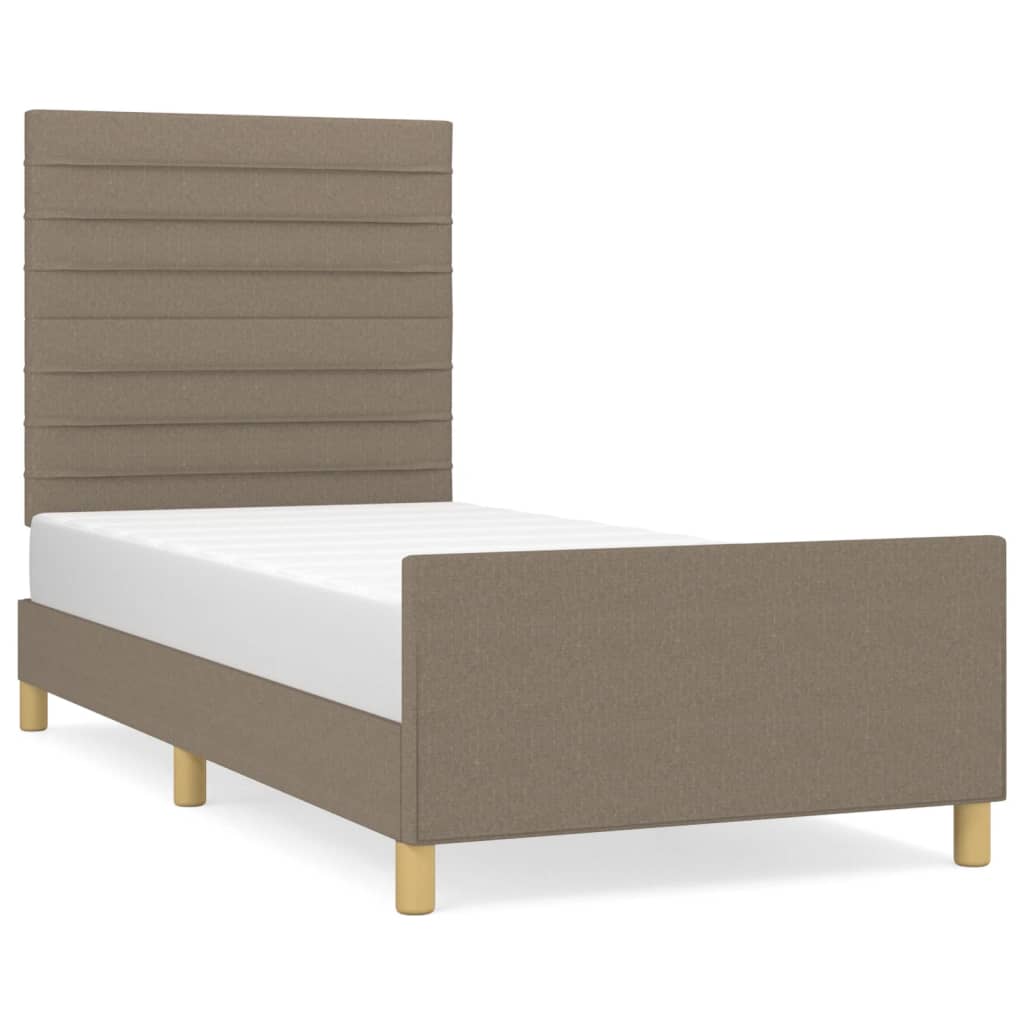 Bedframe zonder matras 100x200 cm stof taupe