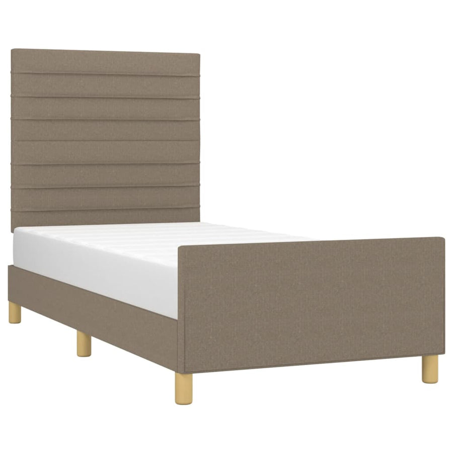 Bedframe zonder matras 100x200 cm stof taupe
