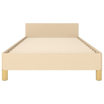 Bedframe Met Hoofdeinde Stof Kleurig Crème 100 x 200 cm Horizontale strepen