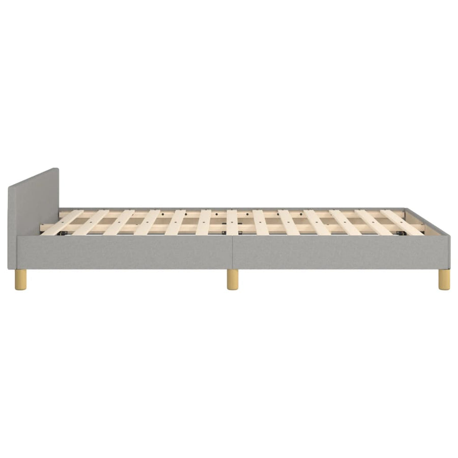 Bedframe met hoofdeinde stof lichtgrijs 120x200 cm 120 x 200 cm Horizontale strepen