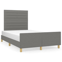 Bedframe Met Hoofdeinde Stof Donkergrijs 120 x 200 cm Horizontale strepen