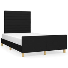 Bedframe Met Hoofdeinde Stof Zwart 120 x 200 cm Horizontale strepen