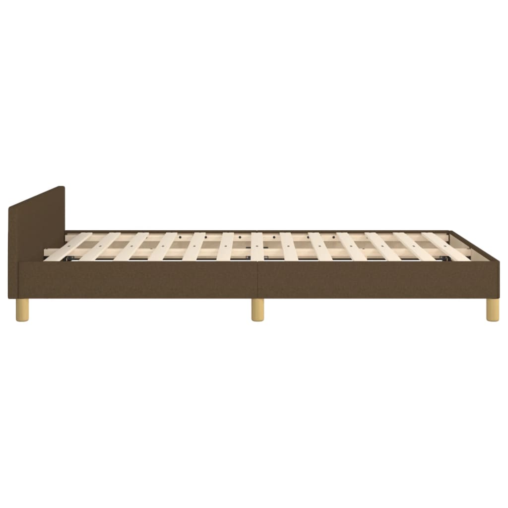 Bedframe Met Hoofdeinde Stof Donkerbruin 120X200 Cm Donkerbruin 120 x 200 cm Horizontale strepen