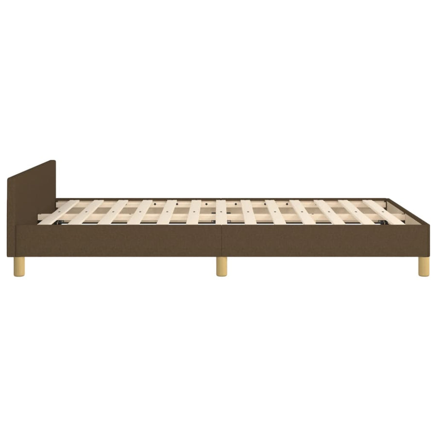 Bedframe Met Hoofdeinde Stof Donkerbruin 120X200 Cm Donkerbruin 120 x 200 cm Horizontale strepen