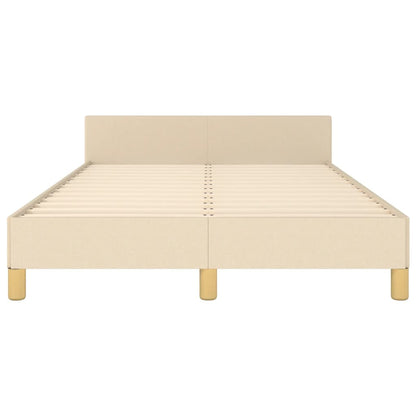 Bedframe Met Hoofdeinde Stof Crèmekleurig 120X200 Cm Crème 120 x 200 cm Horizontale strepen