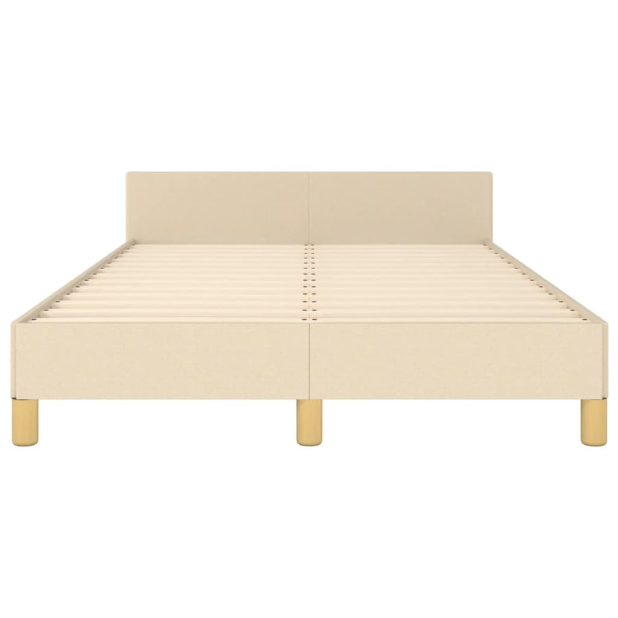 Bedframe Met Hoofdeinde Stof Crèmekleurig 120X200 Cm Crème 120 x 200 cm Horizontale strepen