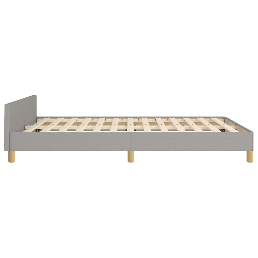 Bedframe met hoofdeinde stof lichtgrijs 140x190 cm 140 x 190 cm Lichtgrijs