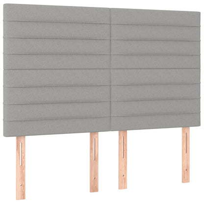 Bedframe met hoofdeinde stof lichtgrijs 140x190 cm 140 x 190 cm Lichtgrijs