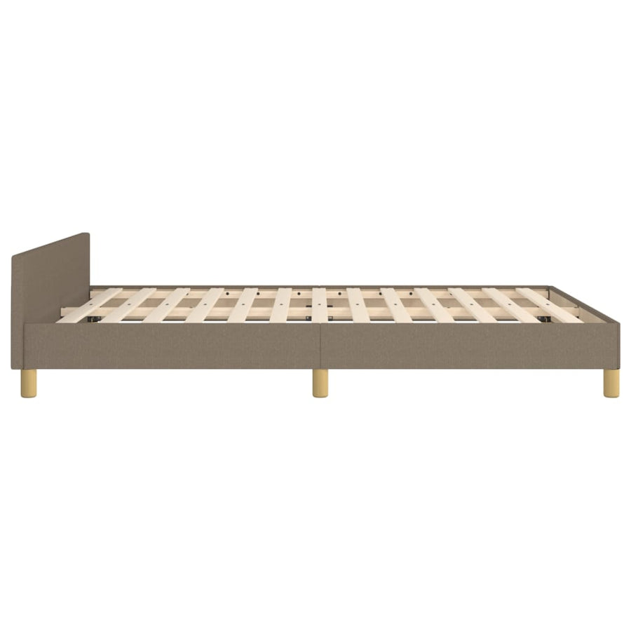 Bedframe met hoofdeinde stof taupe 140x190 cm 140 x 190 cm Horizontale strepen