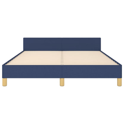 Bedframe Met Hoofdeinde Stof Blauw 140 x 190 cm Horizontale strepen