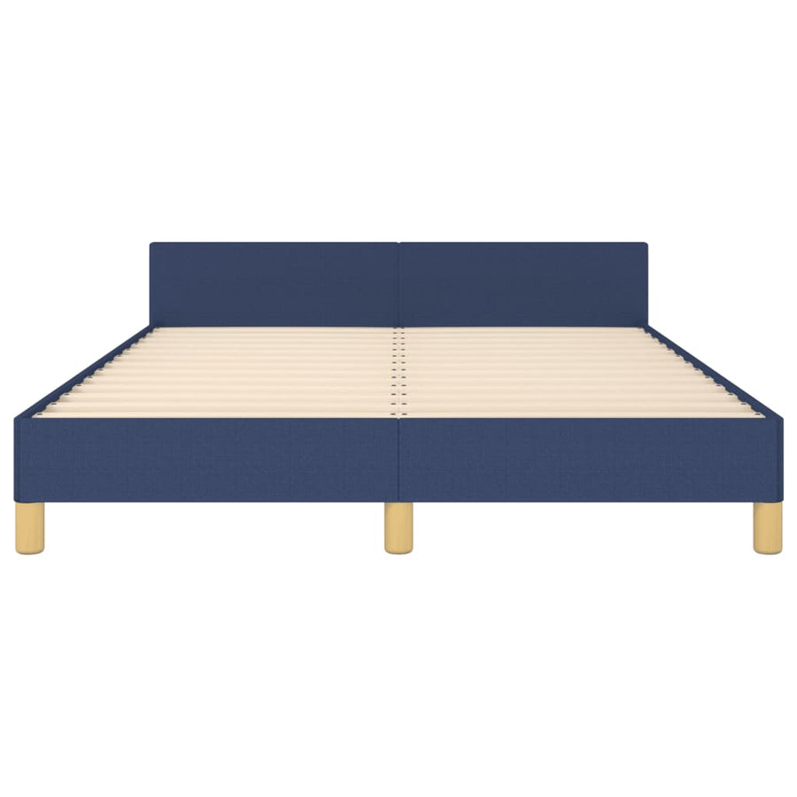 Bedframe Met Hoofdeinde Stof Blauw 140 x 190 cm Horizontale strepen