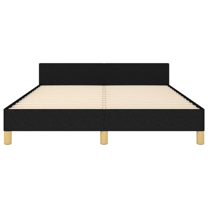 Bedframe Met Hoofdeinde Stof Zwart 140 x 200 cm Horizontale strepen