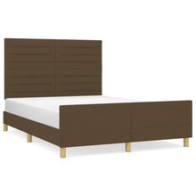 Bedframe Met Hoofdeinde Stof Donkerbruin 140 x 200 cm Horizontale strepen