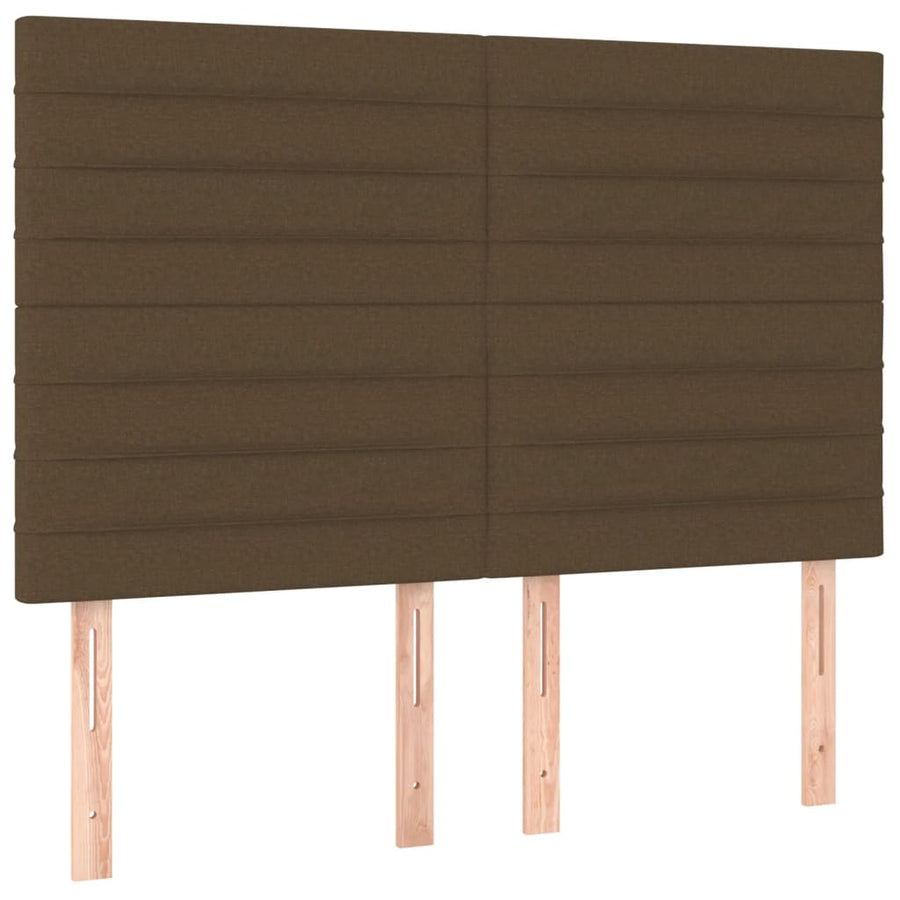Bedframe Met Hoofdeinde Stof Donkerbruin 140 x 200 cm Horizontale strepen