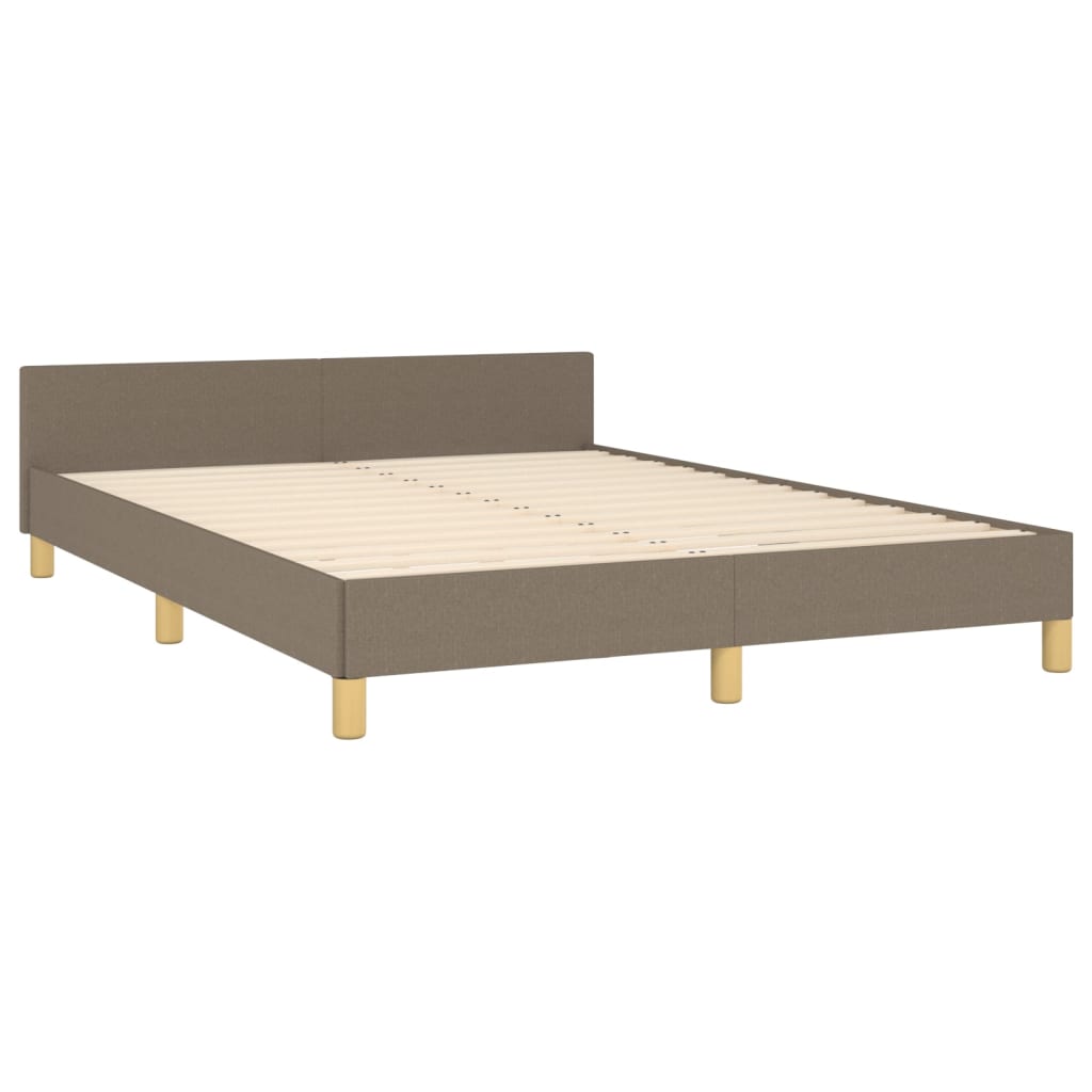 Bedframe met hoofdeinde stof taupe 140x200 cm 140 x 200 cm Horizontale strepen