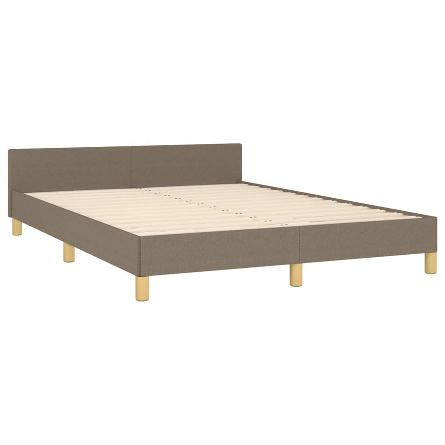 Bedframe met hoofdeinde stof taupe 140x200 cm 140 x 200 cm Horizontale strepen