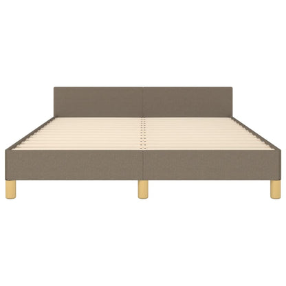 Bedframe met hoofdeinde stof taupe 140x200 cm 140 x 200 cm Horizontale strepen