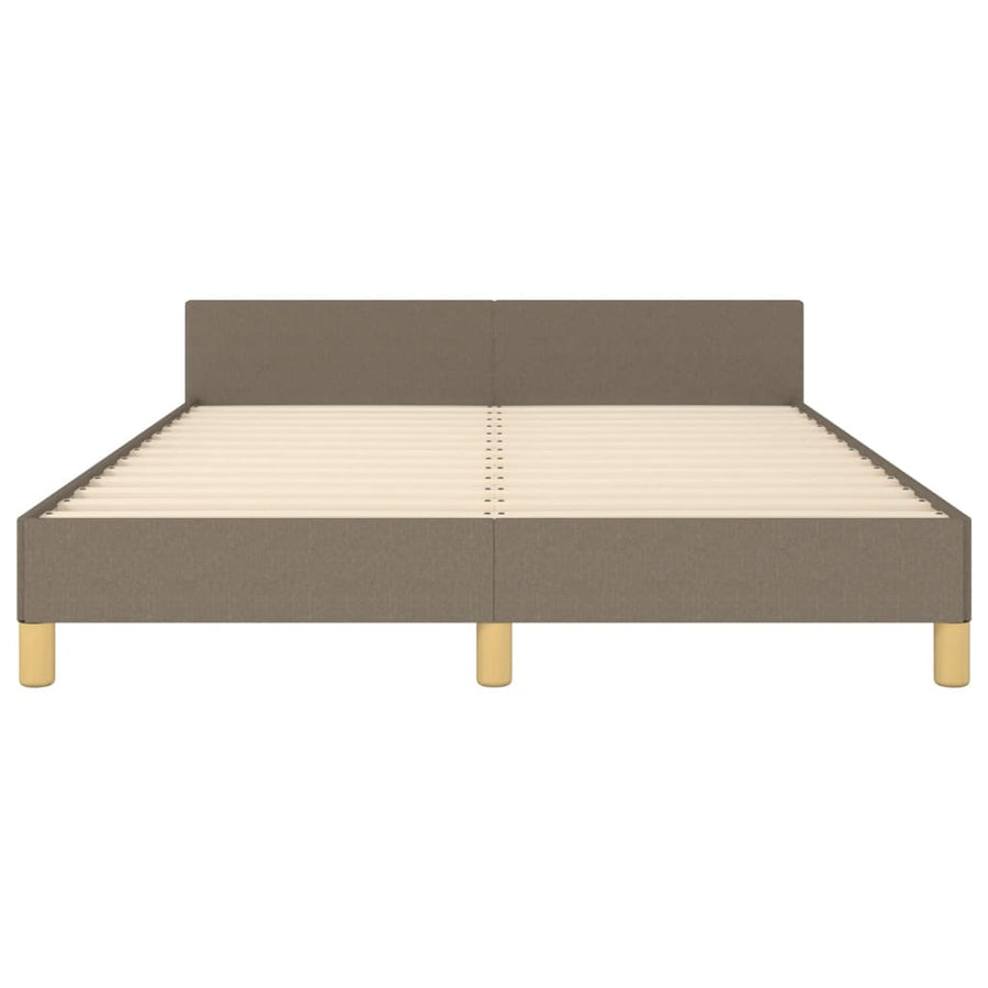 Bedframe met hoofdeinde stof taupe 140x200 cm 140 x 200 cm Horizontale strepen